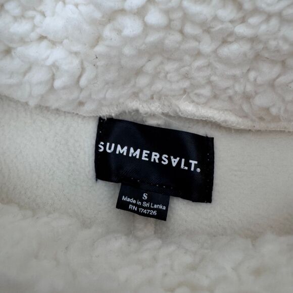 SUMMERSALT. Women's Cream Sherpa Pullover Hoodie Size Small - Picture 2 of 6